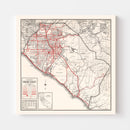 Vintage Map of Orange County, California 1935