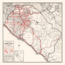 Vintage Map of Orange County, California 1935