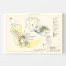 Vintage Map of Burlington Municipal Airport, 1952
