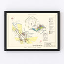 Vintage Map of Burlington Municipal Airport, 1952