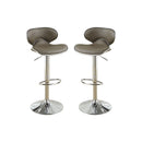 Adjustable Espresso Faux Leather Bar Stools, Set of 2