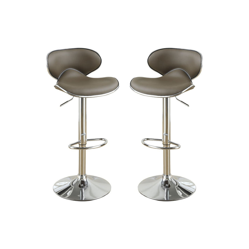 Adjustable Espresso Faux Leather Bar Stools, Set of 2