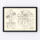 Vintage Map of the Grandview Municipal airport Vicinity, 1952