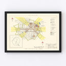 Vintage Map of Greater Pittsburgh Airport, 1951