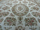8' X 10' Handmade Chinese Floral Oriental Wool Silk Accent Rug Ivory Organic