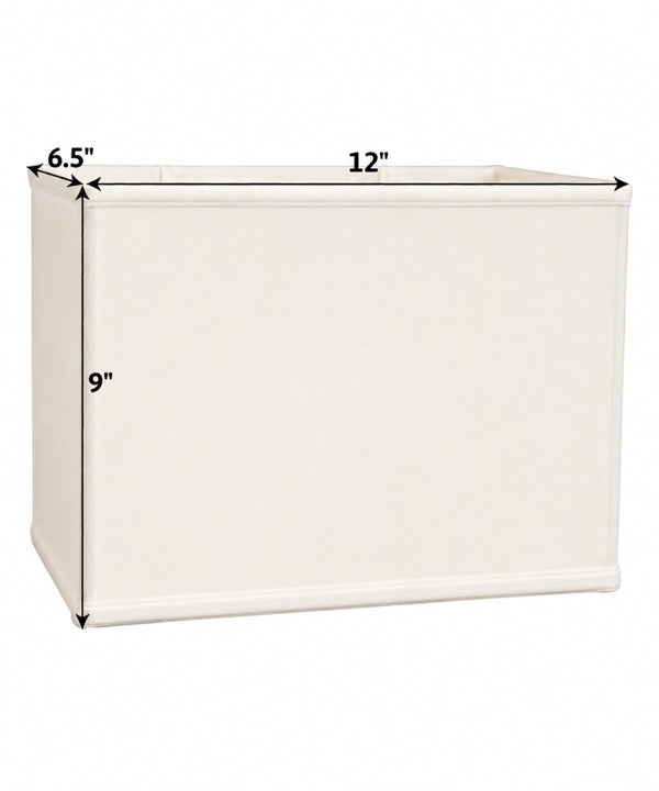 7"W x 9"H Rectangular Drum Lampshade White, photo 2 of 6