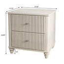 Fluted Nightstand With 3 Drawers