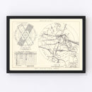 Vintage Map of the Kinross Air Force Base Vicinity, 1951