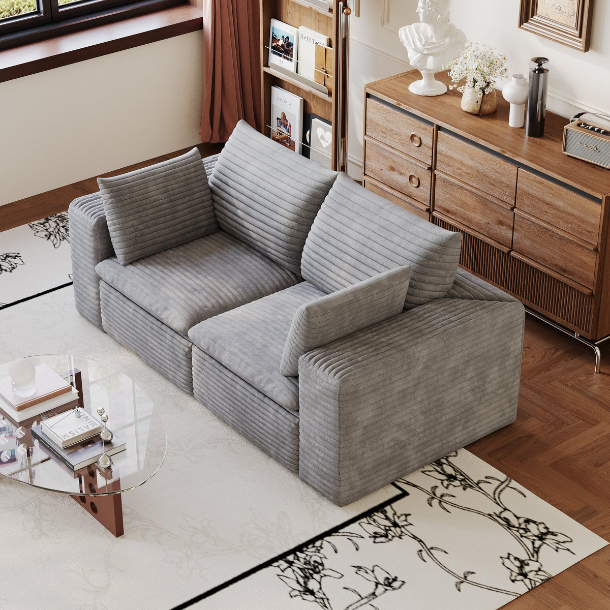 71" Cloud Sofa in Corduroy Fabric, photo 4 of 8