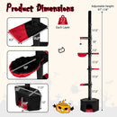 Floor to Ceiling Gothic Cat Tree 97-118 Inches Adjustable 5-Tier with Condo-Black by LJGDeals