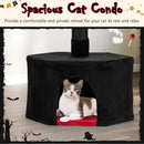 Floor to Ceiling Gothic Cat Tree 97-118 Inches Adjustable 5-Tier with Condo-Black by LJGDeals