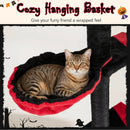 Floor to Ceiling Gothic Cat Tree 97-118 Inches Adjustable 5-Tier with Condo-Black by LJGDeals