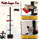 Floor to Ceiling Gothic Cat Tree 97-118 Inches Adjustable 5-Tier with Condo-Black by LJGDeals