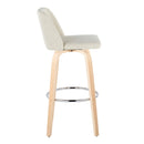 Toriano - Contemporary, Fixed Height Barstool Swivel & Round Footrest (Set of 2) by HouseOfZazla