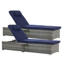 Outdoor Sofa Pe Rattan Furniture Deck Chair - Gray by Unique Piece Furniture