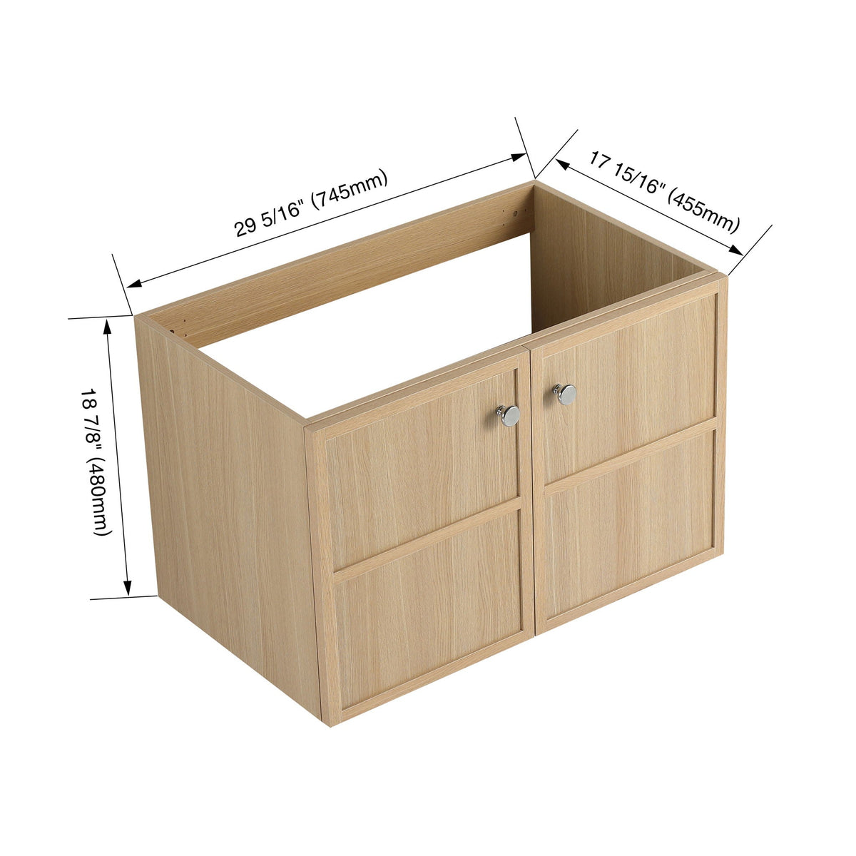 Modern Wall Mounted Bathroom Vanity With Soft Closing Doors, photo 7 of 8
