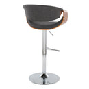 Curvo - Mid Century Modern Adjustable Barstool With Swivel With Straight T Footrest by HouseOfZazla