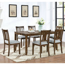 6 Pieces Kitchen Dining Set, Rectangular Wooden Dining Table With 4 Upholstered Chairs And A Bench by Unique Piece Furniture