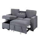 Territory - Pull Out Sofa Bed With Design - Dark Gray by HouseOfZazla