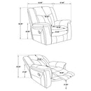 Encino - Upholstered Padded Arm Glider Recliner - Gray