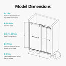 Frameless Double Sliding Soft-Close Shower Door, 3 / 8" (10Mm) Thick SGCC Tempered Glass Door, Matte by HouseOfZazla