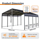 Heavy Duty Carport With Galvanized Roof And Enhanced Base - Anthracite by HouseOfZazla
