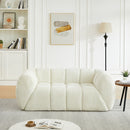 Quilted Cloud Sofa With Rounded Armrests And Piano Key Backrest Design by HouseOfZazla
