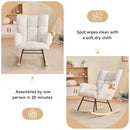Teddy Fabric Rocking Gilder Nursery Chair For Living Room Indoor - Ivory by Unique Piece Furniture
