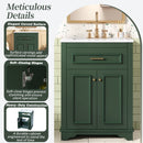 Bathroom Vanity With Integrated Sink, 2 Door Cabinet With Tip Out Drawer, Rectangular Design by Unique Piece Furniture