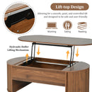 Lift Top Coffee Table With Hidden Compartment, Modern Oval Lift Tabletop For Home Living Room by HouseOfZazla