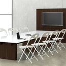 Folding Chairs, Stackable & Waterproof (Set of 4) - White