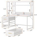 Computer Desk With Hutch, 2 Drawers & Open Shelves by HouseOfZazla