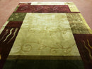 6' X 9' Modern Handmade Tibetan Nepal Wool & Silk Rug Decorative Abstract Gold