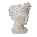 Greek Style Cement Head Planter Indoor Outdoor Home Garden Decor - Gray