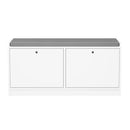 Shoe Storage Bench With Cushion, Entryway Organizer Cabinet For Hallway - White by HouseOfZazla