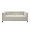 Modern 3 Seater Sofa Upholstered Couch with Curved Armrests