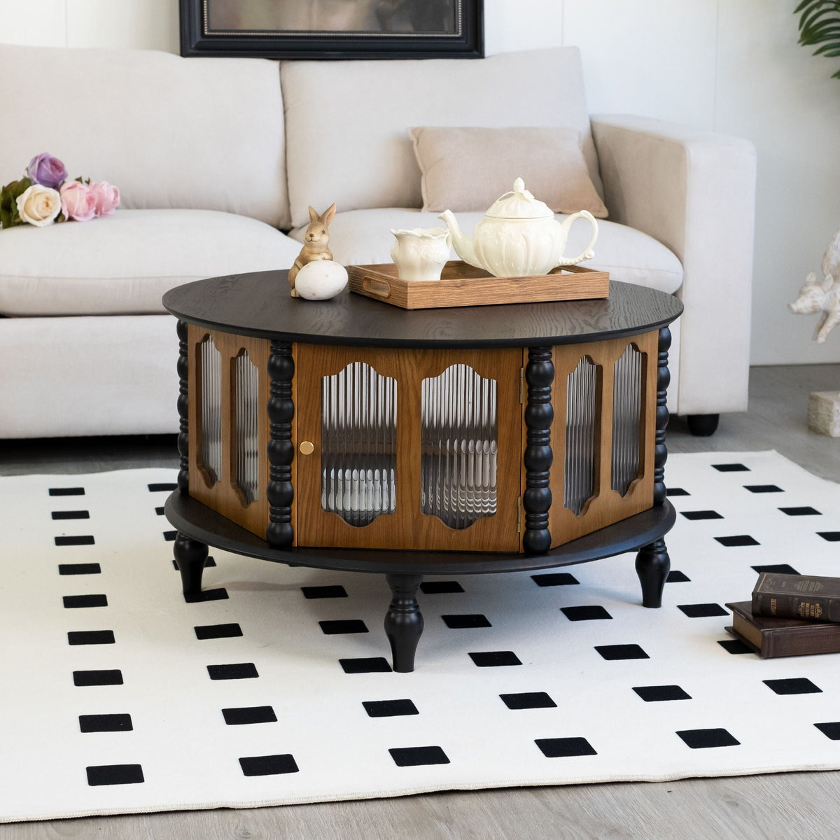 Round 3 Door Storage Coffee Table For Living Room, photo 5 of 8