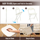 Folding Chairs, Stackable & Waterproof (Set of 4) - White by HouseOfZazla