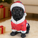Christmas Pug Statue - Holiday Dog Figurine