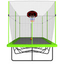 10Ft By 17Ft Rectangule Trampoline With Powder-Coated Galvanized Steel Tubes With Basketball Hoop System Advanced Ladder - Green by HouseOfZazla