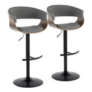 Vintage Mod - Mid Century Modern Adjustable Height Barstool With Swivel & Rounded T Footrest (Set of 2)
