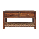 Regency Woven Console Table with 4 Drawers, Open Slot