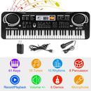 61 Keys Digital Music Electronic Keyboard Electric Piano Musical Instrument Kids Learning Keyboard w/ Microphone For Beginners Kids Girls Boys Adults