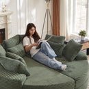 Round Oversized Sofa Bed With 5 Throw Pillows by HouseOfZazla