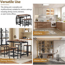 5-Piece Compact Bar Table Set with Table and Stools - Modern Industrial Design, Space-Saving Furniture for Dining Room and Breakfast Nook (Dark Brown)