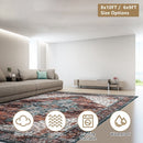 Vintage Boho 8x10 Rug – Washable, Non-Slip & Waterproof