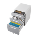 3 Drawer Mobile File Cabinet Under Desk Office,Simple Style Versatile Storage Cabinet for Legal/Letter/A4 Files, 5 Wheel Design Anti-Tilting Cold Rolled Steel Waterproof Moisture-Proof Black