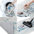 US States Chicago Design 3 Piece Bathroom Rugs Set |Ivory