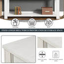 63" Pine Wood Console Table with 4 Drawers and 1 Bottom Shelf for Entryway Hallway Easy Assembly 63 inch Long Sofa Table (Antique White)