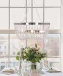 Alsy 16"W 4-Lights Bling Polished Nickel Pendant Chandelier with Crystal Glass Beads by LampsUSA
